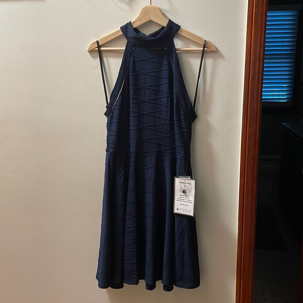NWT navy blue halter mini skater dress 🦋